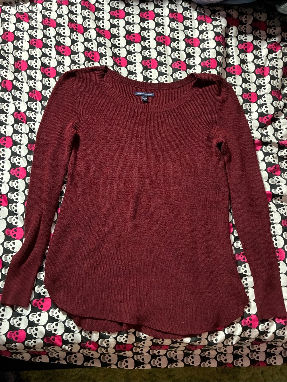 Dark red long sleeve sweater